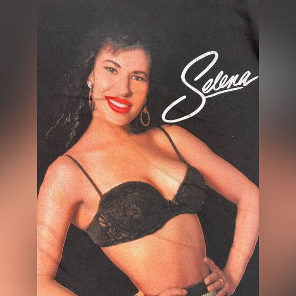 Selena Graphic T-shirt Women Small Black Long Sleeve Music - Picture 2 of 5